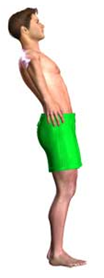 ICAK Health Tips - man demonstrating back extension standing exercise