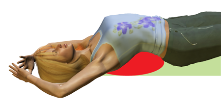 ICAK Health Tips - woman demonstrating upper chest stretch exercise